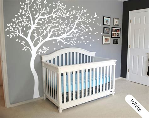 White Tree Wall Decal Large Tree Wall Decal Wall Mural Stickers Wall Decals Decor Nursery Tree ...