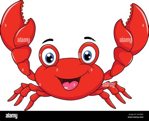 Cute Happy Crab cartoon illustration Stock Vector Image & Art - Alamy