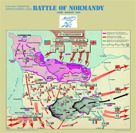 Battle of Normandy Map - Overview Michelin SplashMap