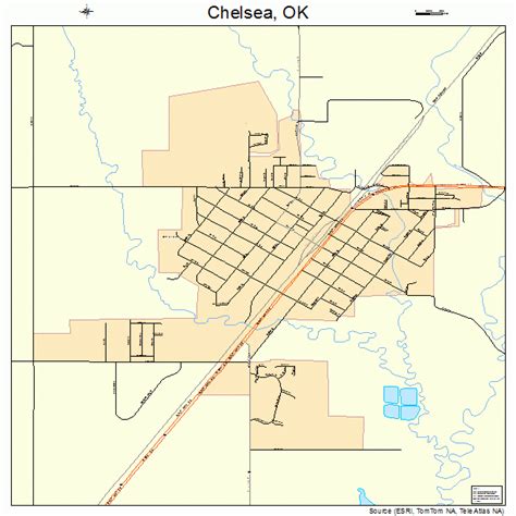 Chelsea Oklahoma Street Map 4013700