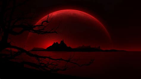 Red Moon Wallpaper HD Free Download