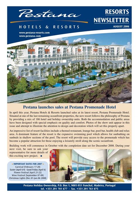 RESORTS NEWSLETTER - Pestana Vacation Club