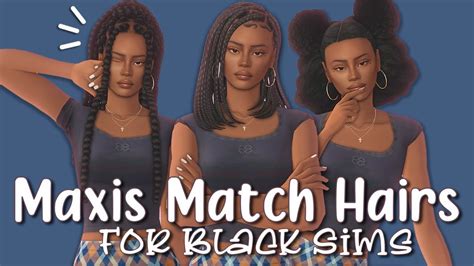 200+ Maxis Match Hairs For Black Sims | The Sims 4: CC Haul - YouTube