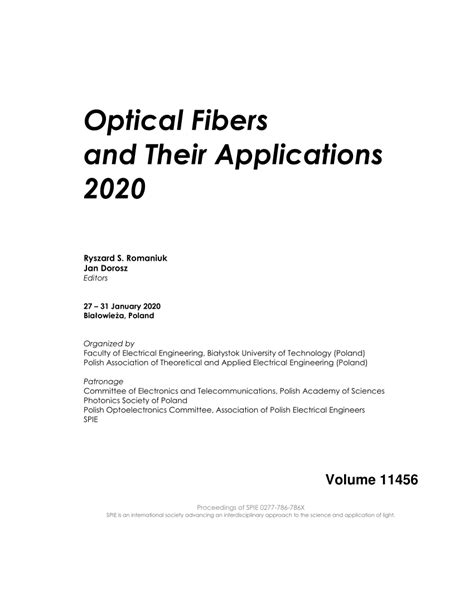 (PDF) Optical Fibers and Their Applications 2020