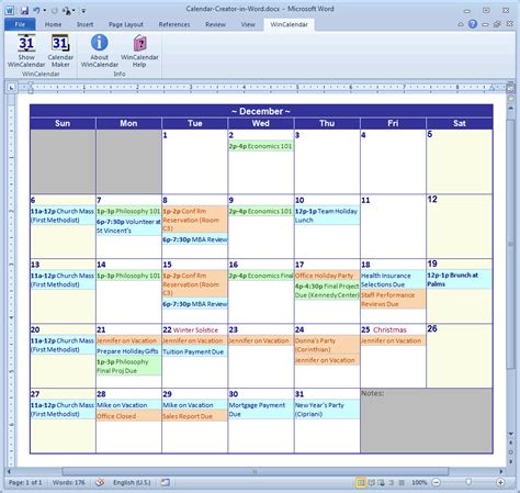 Calendar Maker & Calendar Creator for Word and Excel