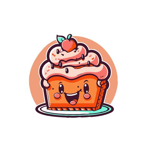 cute strawberry Cake logo Mascot Flat vector dessert design 17128699 Vector Art at Vecteezy