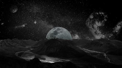 moon, planet, stars, galaxy, space 4k - Free 4k Wallpapers - 40.000 ...