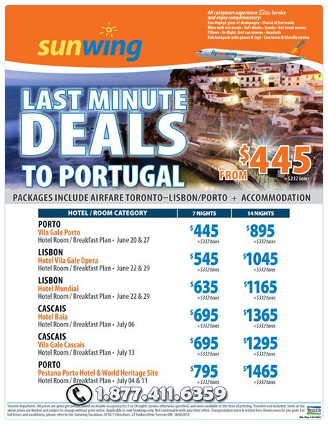 Sunwing Vacations | Last Minute Deals to Portugal | Toronto Departures | 7 and 14 Nights ...