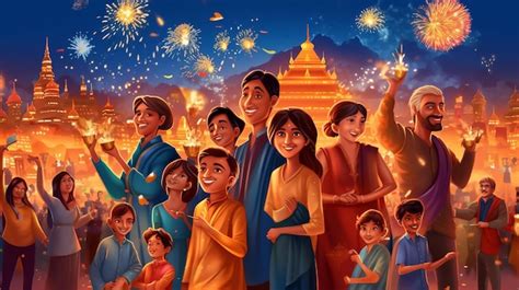 Premium AI Image | Happy indian family celebrating Diwali festival ...