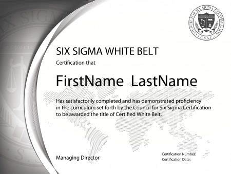 Six Sigma White Belt Certification - The Council for Six Sigma Certification