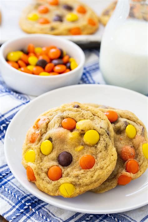 Soft Baked Reese's Pieces Cookies - Spicy Southern Kitchen