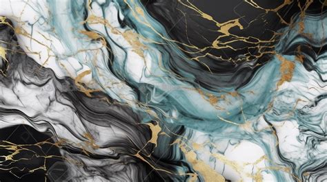 Turquoise And Gold Marble Wallpaper Background, 3d Abstract Wallpaper Black Gray Turquoise White ...