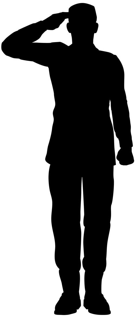 Soldier Salute Army Clip art - Army Soldier Saluting Silhouette PNG Clip Art Image png download ...