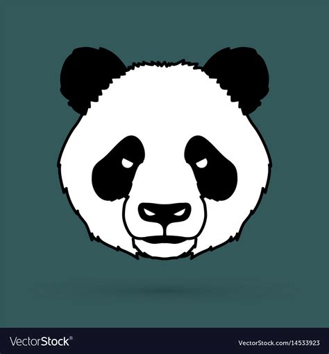 Angry panda head cartoon fat panda face Royalty Free Vector