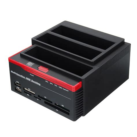 External Triple SATA IDE HDD Docking Station 2.5''/3.5''Hard Drive Enclosure Card Reader USB 3.0