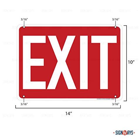 Interstate SignWays Exit Sign, Red & White Bold Exit Sign – Signs By ...