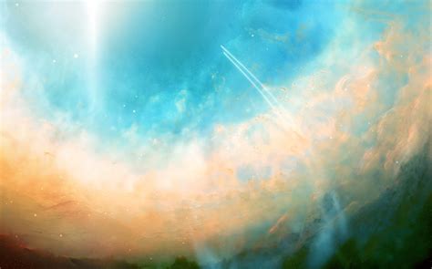 Online crop | blue and white abstract painting, abstract, sky, space, digital art HD wallpaper ...