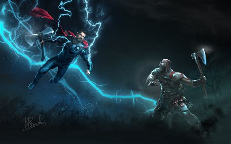 1920x1080 Thor Vs Kratos Art Laptop Full HD 1080P ,HD 4k Wallpapers ...