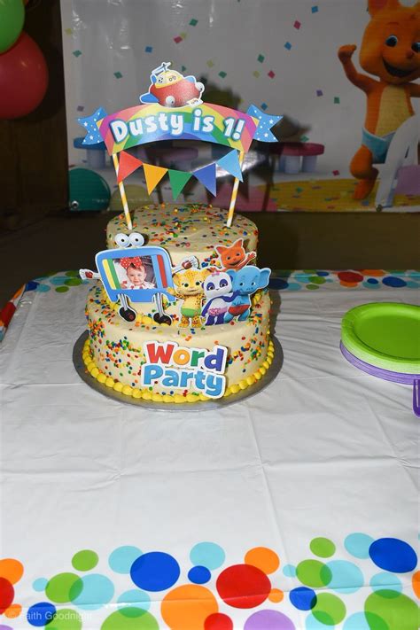 Word Party Birthday Cake | Party cakes, 1st birthday party decorations ...