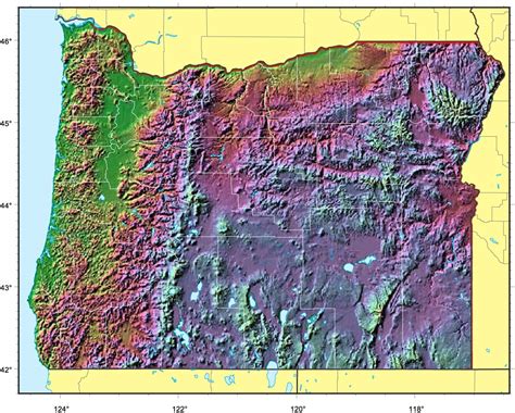 Oregon Relief Map • Mapsof.net