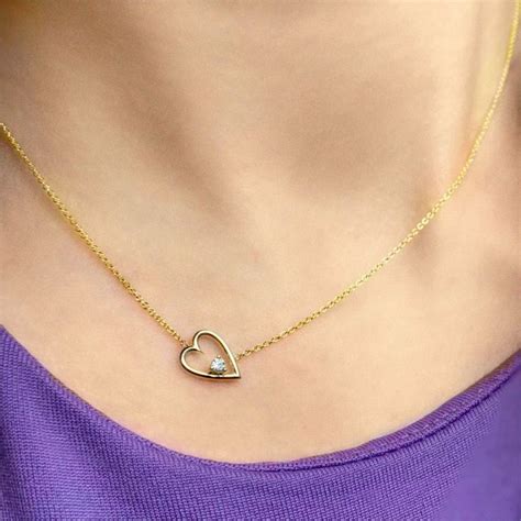 Diamond Open Heart Pendant Necklace