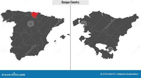 Basque Country Map Region of Spain Stock Vector - Illustration of ...