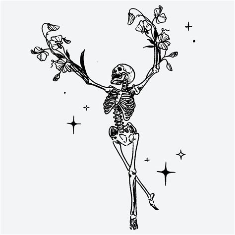 Dancing Skeleton Semi-Permanent Tattoo. Lasts 1-2 weeks. Painless and easy to apply. Organic ink ...