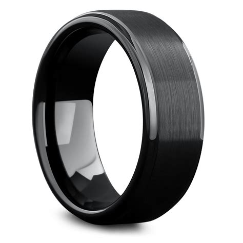 Modern Black Titanium Wedding Band | Men's Modern Wedding Band ...