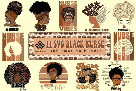 Black Nurse SVG Bundle Graphic by Wood.design · Creative Fabrica