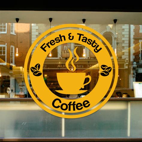 Coffee shop café window sign sticker decals #CSP004 – Vivid