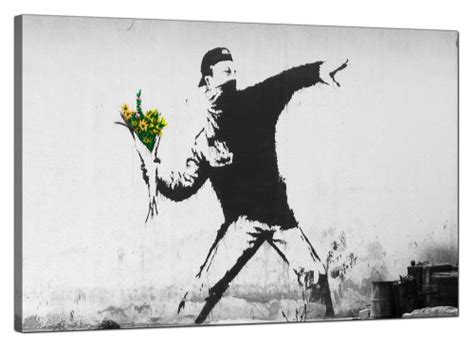 Banksy Flower Thrower Modern Canvas Art