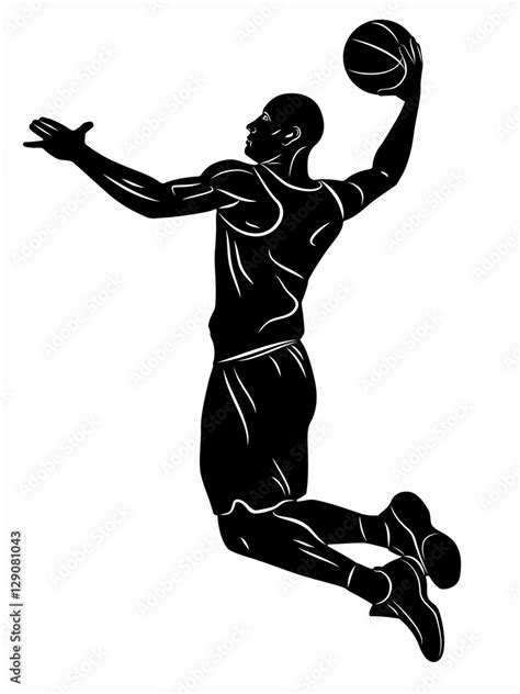 silhouette of a basketball player. vector drawing Stock Vector | Adobe Stock