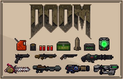 Weapon & ammo sprites I did for my Terraria Doom Mod! : r/Doom