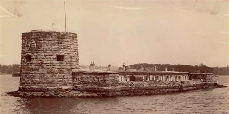 Fort Denison after completion of the 1859 loop-hole flank defences and ...