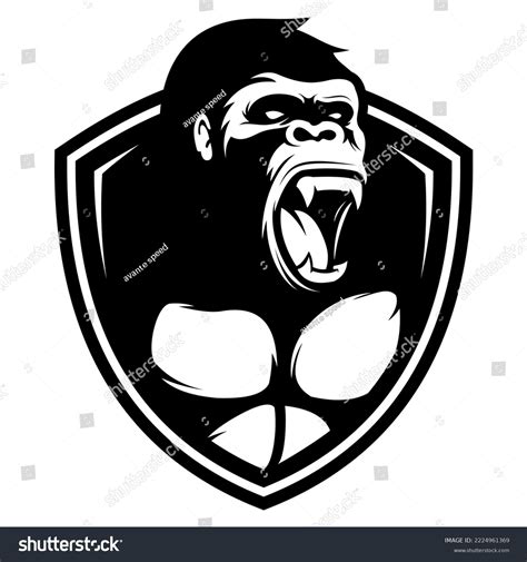 Angry Gorilla Illustration Logo Inside Shield Stock Illustration 2224961369 | Shutterstock