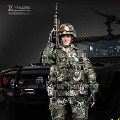 1/6 Chinese Military Army Special Forces Soldier Action Figure Model Military Wolf Mad Cow Model ...