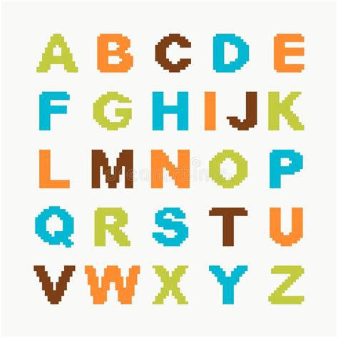 Pixel alphabet stock illustration. Image of character - 35383069