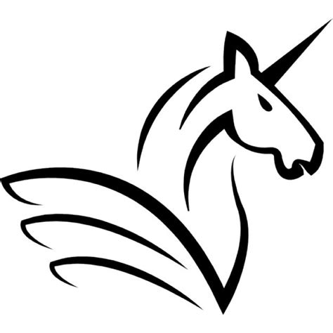 Simple black-line unicorn pegasus figure tattoo design - Tattooimages.biz