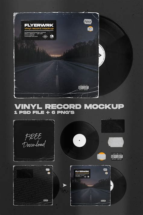 Vinyl Record Photoshop Mockup. Great for creating album covers and other forms of artistic ...