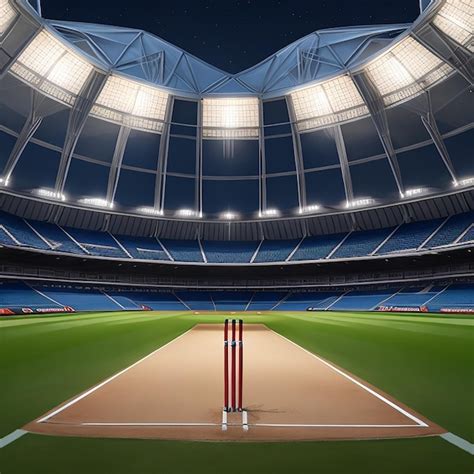 Cricket stadium at night Background | Premium AI-generated image