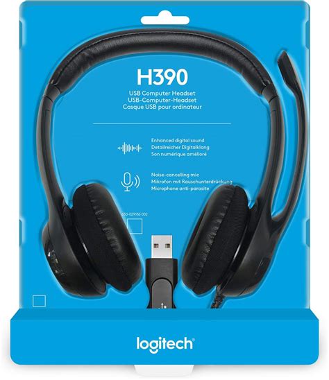 Buy Logitech H390 USB Headset with Noise-Cancelling Mic Black , 16 Count Online at Lowest Price ...