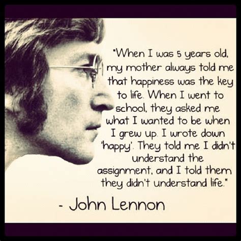 John Lennon Quote On Life & Being Happy