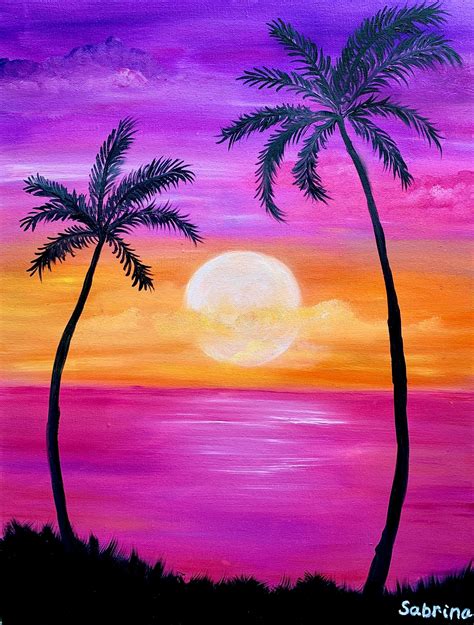 Palm Tree Purple Sunset