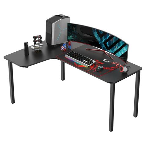 Eureka Ergonomic 60 inch L Shaped Large Gaming Computer Desk, Multi-Functional Study Writing ...