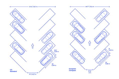 45° Parking Spaces Dimensions & Drawings | Dimensions.com