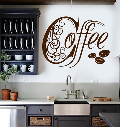 Vinyl Wall Decal Kitchen Coffee Shop House Cafe Decor Stickers Mural U ...