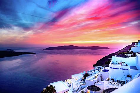 Stunning Santorini Sunset - Santorini, Greece Photograph by Global Light Photography - Nicole ...