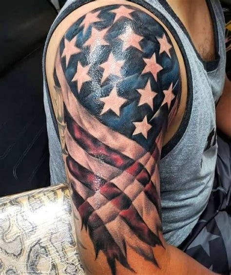 89 Patriotic American Flag Sleeve Tattoo Ideas [2024 Guide] | American flag sleeve tattoo, Flag ...