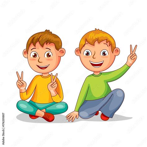 Two Friends Boys Clipart Images