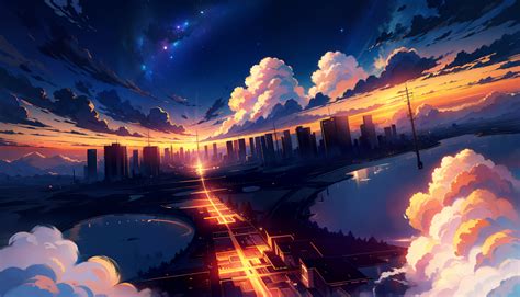 Anime Landscape HD AI City Wallpaper, HD Artist 4K Wallpapers, Images and Background ...